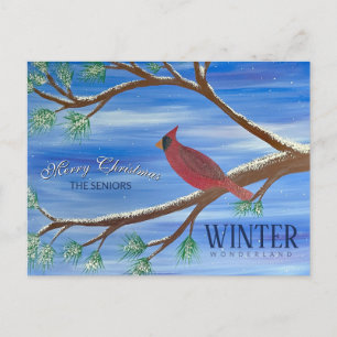 Winter Kardinal Weihnachts Postkarte