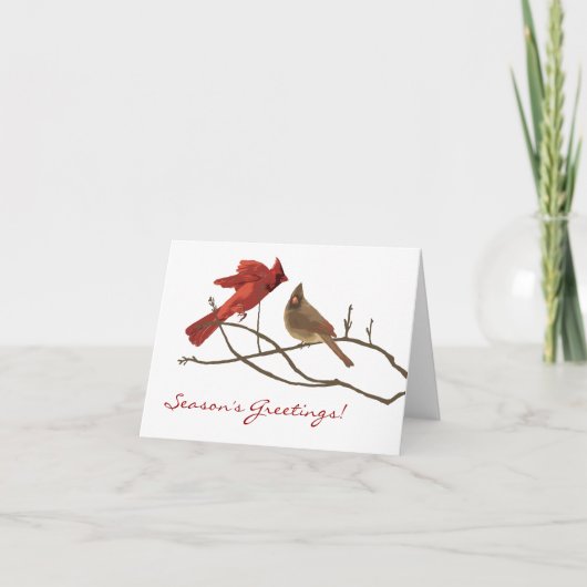 Winter Kardinal Weihnachtskarte Feiertagskarte (Vorderseite)