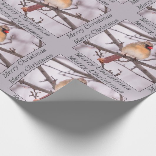 Winter Kardinal Weihnachtswrapping Paper Geschenkpapier (Ecke)