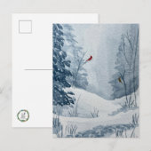 Winter-Kardinäle Postkarte (Vorne/Hinten)