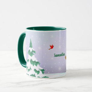 Winter-Kardinäle Weihnachtsgruß Tasse