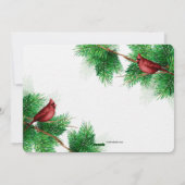 Winter Kardinals Foto Feiertagskarte (Rückseite)