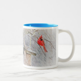 Winter-Kardinals-Tasse Zweifarbige Tasse