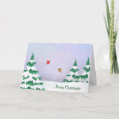 Winter Kardinals Weihnachtsgrüße Feiertagskarte (Vorderseite)