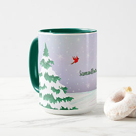 Winter Kardinals Weihnachtsgrüße Tasse