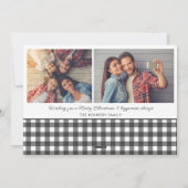 Winter Kariert 3 Foto Weihnachtskarte Feiertagskarte (Rückseite)