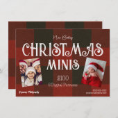 Winter Kariert Weihnachts Minis Fotografy Flyer Einladung (Vorne/Hinten)