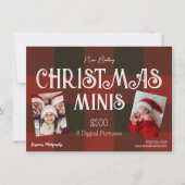 Winter Kariert Weihnachts Minis Fotografy Flyer Einladung (Vorderseite)