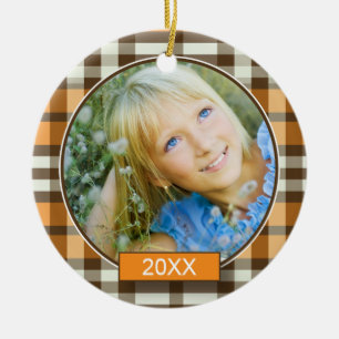 Winter-karierte kundenspezifische keramik ornament