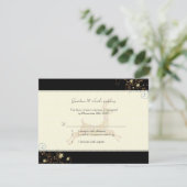 Winter Kariou Wedding RSVP Card Karte (Stehend Vorderseite)