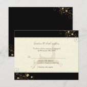 Winter Kariou Wedding RSVP Card Karte (Vorne/Hinten)