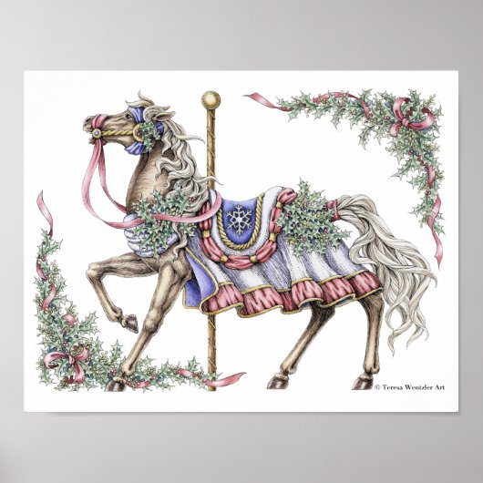 Winter Karussell Pen und Tinte Zeichnend Poster (Vorne)