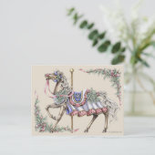 Winter-Karussellpferd-Postkarte Postkarte (Stehend Vorderseite)