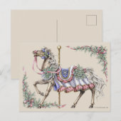 Winter-Karussellpferd-Postkarte Postkarte (Vorne/Hinten)