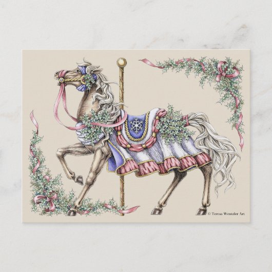 Winter-Karussellpferd-Postkarte Postkarte (Vorderseite)