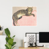 Winter: Katze am Kissen von Theophile Steinlen Poster (Heimbüro)