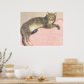 Winter: Katze am Kissen von Theophile Steinlen Poster (Küche)