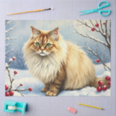 Winter-Katze-Tissue-Papier Seidenpapier (Basteln)