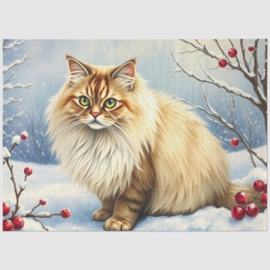 Winter-Katze-Tissue-Papier Seidenpapier (Vorderseite)