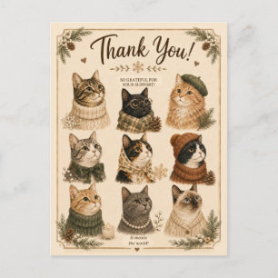 Winter Katzenliebhaber Tier kuscheliges Geschenk Z Postkarte