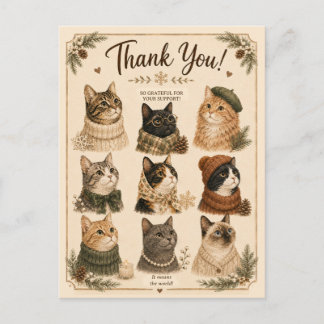 Winter Katzenliebhaber Tier kuscheliges Geschenk Z Postkarte