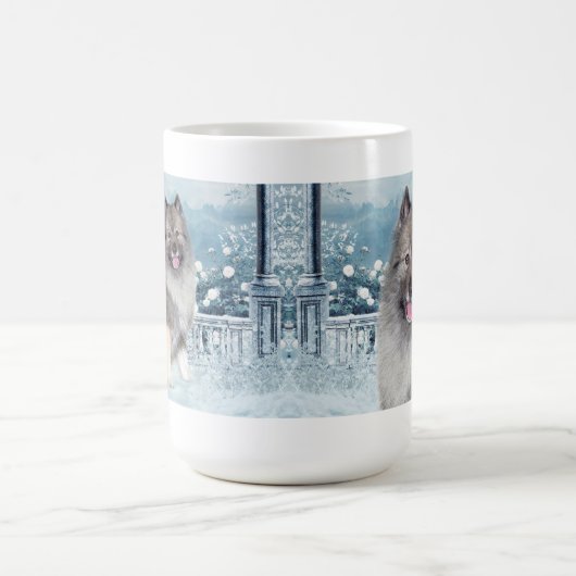 Winter Keeshond Kaffeetasse (Mittel)