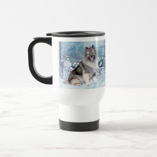 Winter Keeshond Reisebecher (Links)