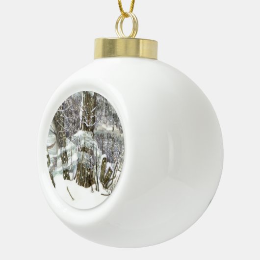 Winter Keramik Kugel-Ornament (Rechts)