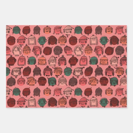 Winter Kids Gift Wrap Set Geschenkpapier Set (Vorderseite)