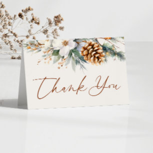 Winter-Kiefer-Blumen-Braut-Party Dankeskarte