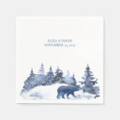 Winter-Kiefern Aquarell  Serviette (Vorderseite)
