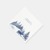 Winter-Kiefern Aquarell  Serviette (Ecke)