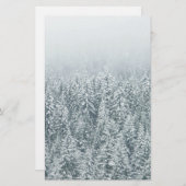 Winter-Kiefern Briefpapier (Vorne/Hinten)