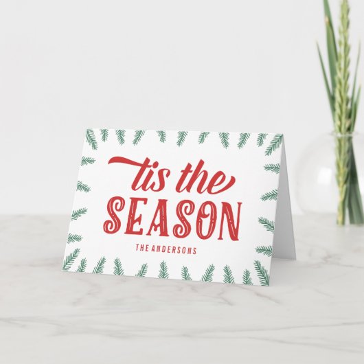 Winter-Kiefern-| gefaltete Gruß-Karte Feiertagskarte (Vorderseite)