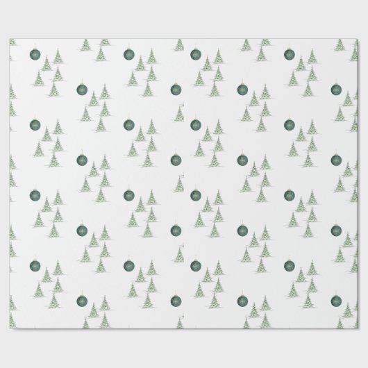 Winter-Kiefern-Geschenkpapier Geschenkpapier (Saum)