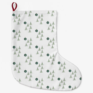 Winter-Kiefern-Geschenkpapier Großer Weihnachtsstrumpf