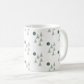Winter-Kiefern-Geschenkpapier Kaffeetasse (VorderseiteRechts)