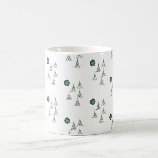 Winter-Kiefern-Geschenkpapier Kaffeetasse (Mittel)