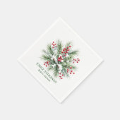 Winter-Kiefern- und Rotbeer-Hochzeitsdusche Serviette (Ecke)