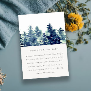 Winter-Kieferwald-Schneefall-Bücher Für Baby-Party Begleitkarte