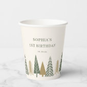 Winter Kindergeburtstag Party Pappbecher (Vorderseite)