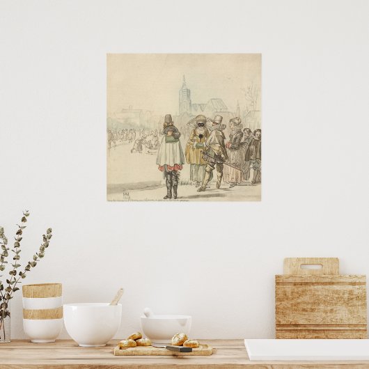 Winter King - Hendrick Avercamp Kunstposter Poster (Küche)