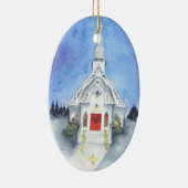 Winter-Kirchen-Verzierung Keramikornament (Rechts)