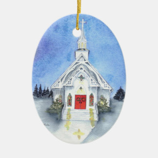 Winter-Kirchen-Verzierung Keramikornament