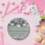 Winter Kirschblossom Zweige & Lanterns Rustikal Pappteller (Party)