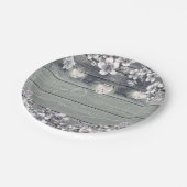 Winter Kirschblossom Zweige & Lanterns Rustikal Pappteller (Schrägansicht)