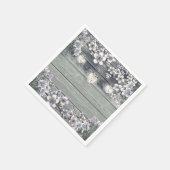 Winter Kirschblossom Zweige & Lanterns Rustikal Serviette (Ecke)