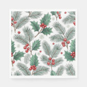 Winter-Kirschen-Weihnachtsmuster Serviette (Vorderseite)
