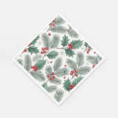 Winter-Kirschen-Weihnachtsmuster Serviette (Ecke)