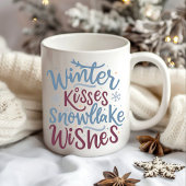 Winter Kisses and Snowflake Wünsche Weihnachten Ta Kaffeetasse